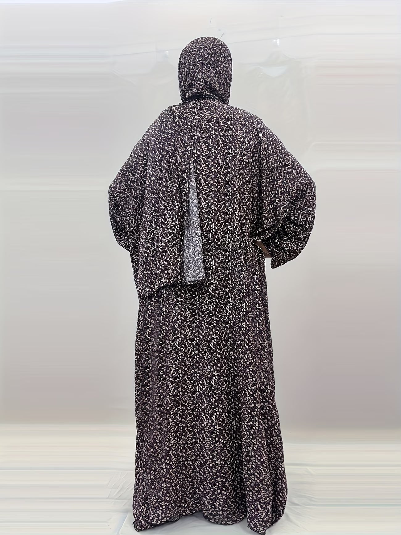 Plus Size Women’s Loose Prayer Robe with Scarf – Comfortable Modest Long Dress