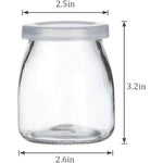 LUXORAQ 6-Piece Glass Yogurt Jars – 100ml Reusable Containers with Lids