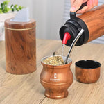 Modern Yerba Mate Thermo Cup Set – 304 Stainless Steel Gourd, Bombilla & Cleaning Brush