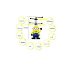 Cartoon Aircraft Hand-Control Flying Helicopter Toy - Multicolor Mini Smart Flying Helicopter with LED Light, Indoor & Outdoor Flying Toy for Kids, Party & Birthday Gift