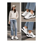 Women’s Lightweight Sport Sneakers – White, Grey & Black