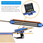 Fixed Angle Knife Sharpener - Blue & Silver, Professional 15 Degree Sharpening System with Speed Clip, 6 Sharpening Stones, Adjustable Knife Sharpening Kit for Home & Kitchen Use