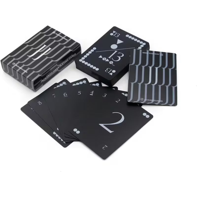 Jackaroo Series J004 Foldable Game Board - Black Circle-Shaped Wooden Board for 4 Players, Madrid-Themed Jackaroo Game with Marbles, Cards & Storage Bag, Family Strategy Board Game