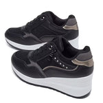 Women's Wedge Sneakers – Thick Sole, Side Zipper, Lace-Up, Breathable Design (Copy)