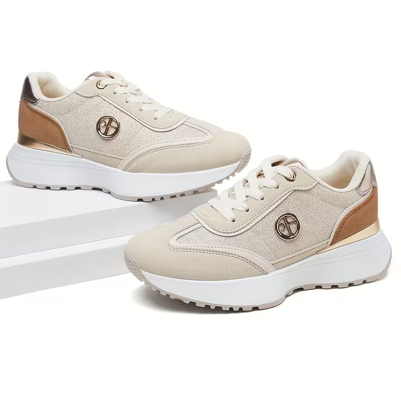 2025 Lightweight Running Shoes – Round Toe, Thick Platform, Non-Slip Sole