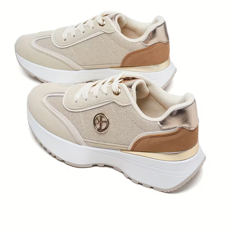2025 Lightweight Running Shoes – Round Toe, Thick Platform, Non-Slip Sole