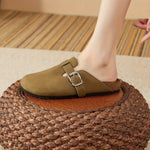 Women’s Retro Bohemian Closed-Toe Slip-On Shoes – Soft Thick Sole Casual Walking Sandals
