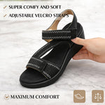 Women’s Adjustable Strap Wedge Sandals – Open-Toe Thick Platform Summer Shoes