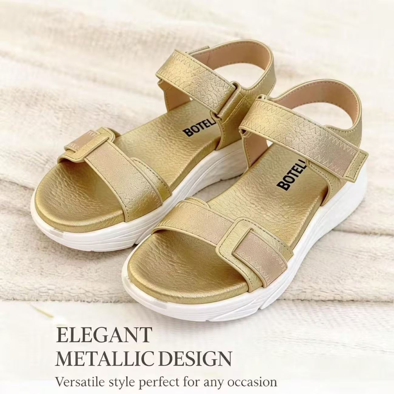 Women’s Open-Toe Wedge Sandals – Lightweight Platform Heels with Ankle Straps