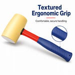 Heavy-Duty Rubber Mallet Hammer – Black, Non-Marking Soft Face, Fiberglass Handle for Tiling, Flooring & DIY Repairs