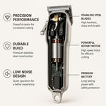 Golden Cordless Hair Clipper with Guide Combs