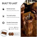 9-Inch Beech Wood Salt Mill – Refillable Manual Grinder with Adjustable Grind
