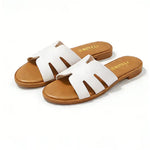 Women’s Low-Heel Slide Sandals – Cut-Out H-Strap Open-Toe Casual Shoes