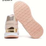 Women's Low-Top Sneakers – Lace-Up Casual Shoes, Soft Non-Slip Sole, Wear-Resistant Fabric Upper