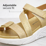 Women’s Adjustable Strap Wedge Sandals – Open-Toe Thick Platform Summer Shoes