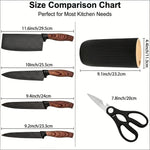 6-Piece Kitchen Knife Set with Stand & Scissors – Sharp Food Prep Cooking Tools