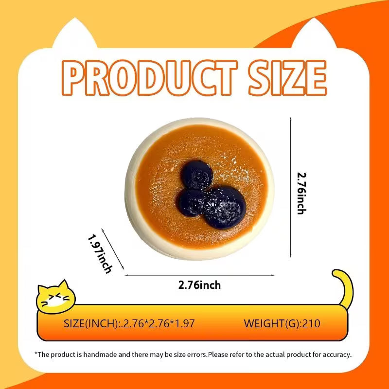 Blueberry Squishy Toy – Yellow Chubby Food-Grade Silicone Squeeze Fidget Toy