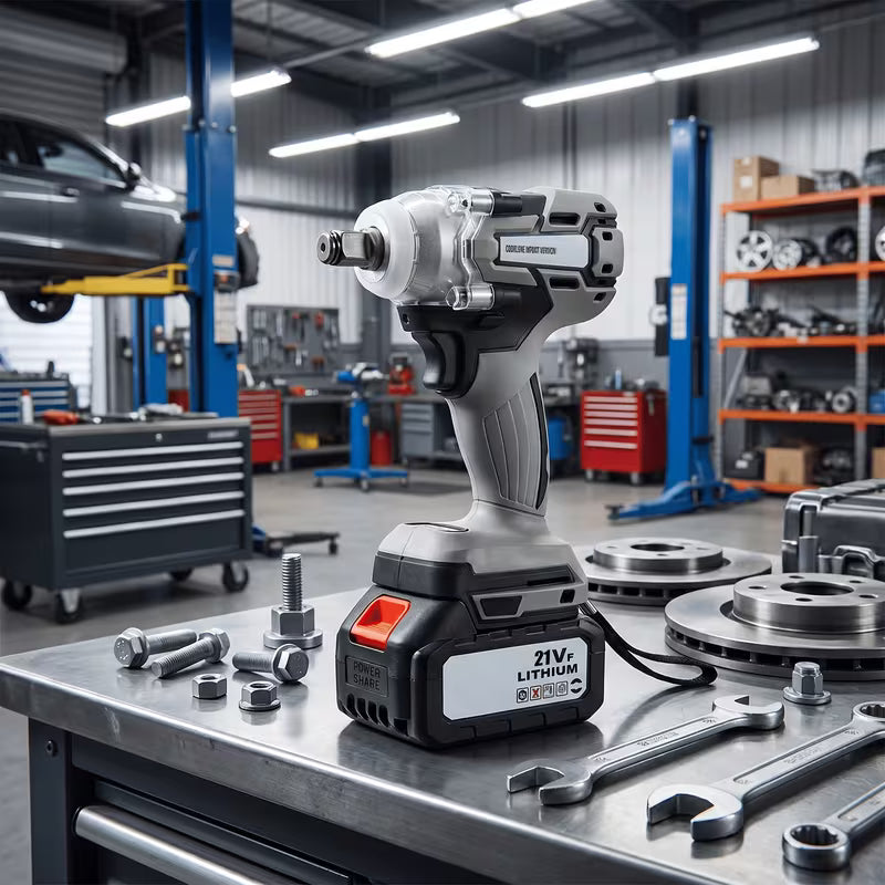 High-Torque Cordless Brushless 1/2" Impact Wrench Kit (Silver) – Powerful 4.0Ah Battery, Fast Charger & Accessories