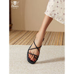 Women’s Cross-Strap Flat Sandals – Lightweight and Comfortable Slide Shoes