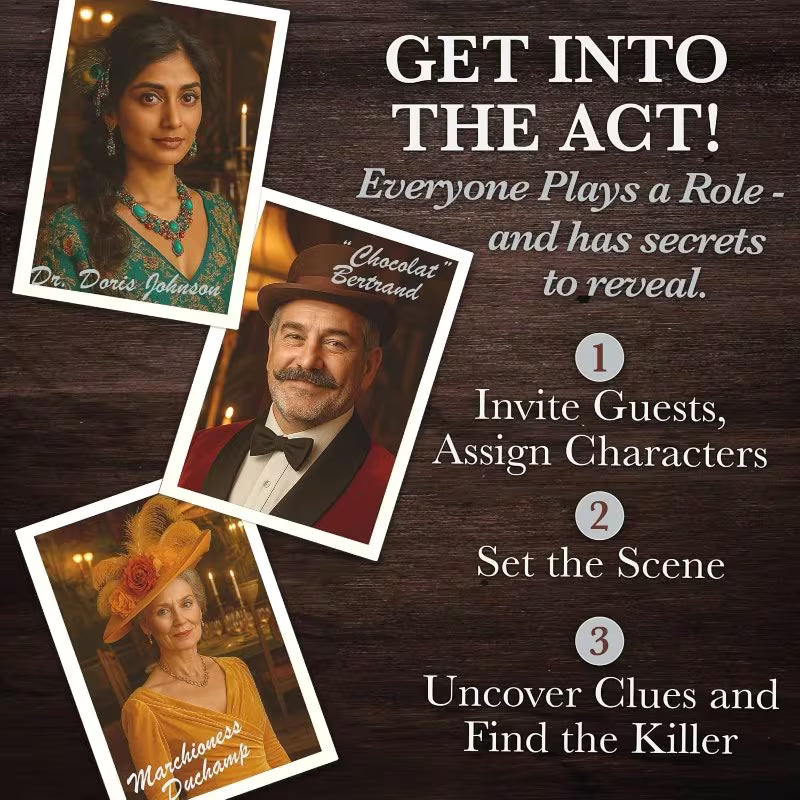 Murder Mystery Party Game - Multicolor Death by Chocolate Mystery Game, Interactive Detective Party Game for Friends & Family, Crime Solving & Clue Game, Fun Indoor Game Night Activity