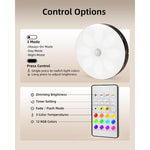 EZVALO RGB Under Cabinet Puck Lights - Black 6-Pack, Rechargeable Motion Sensor Lights, USB Powered LED Cabinet Lights, Remote Control, Dimmable Color-Changing Lighting for Kitchen, Wardrobe & Home