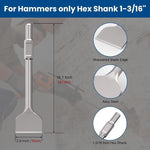 Heavy Duty Hex Shank Masonry Chisel - Silver, 10.16cm Thin Scraper, Alloy Steel Demolition Chisel, Concrete Crusher Tool, Hex Shank Hammer Drill Bit for Construction & Demolition