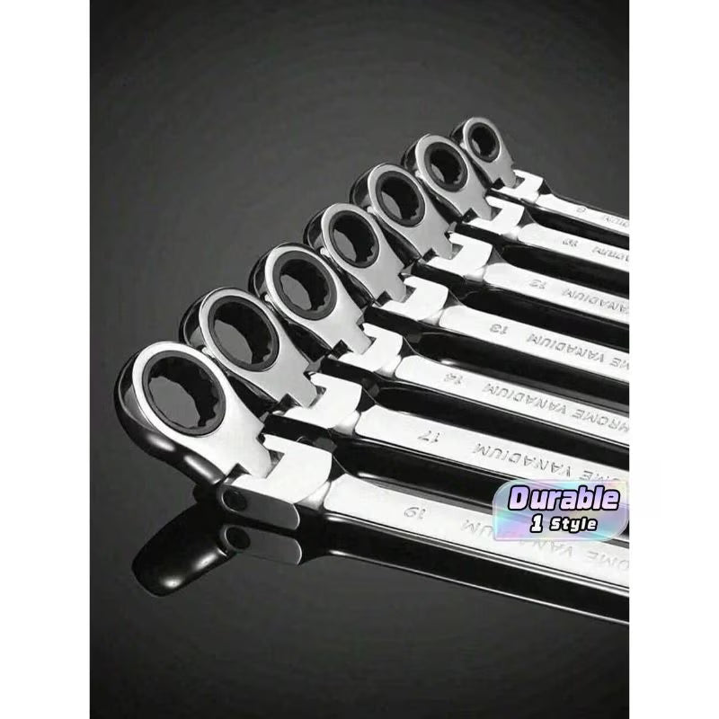12PCS Reversible Combination Wrench Set – Silver & Black, 8–19mm Aluminum Alloy Hand Wrenches with Durable Design for Automotive, Workshop, Repair & DIY Use