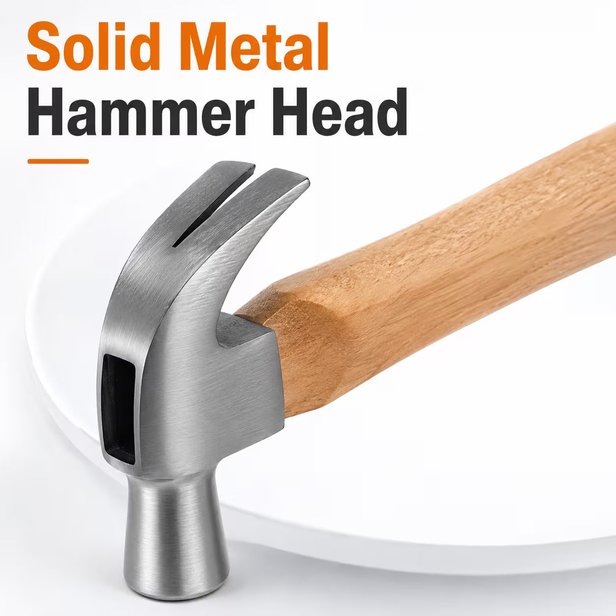 450g Claw Hammer – Natural Wood, Steel Head, Curved Nail Pulling Claw, Wooden Handle for Carpentry, Home Repair, Workshop & DIY
