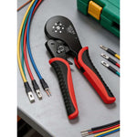 Manual Wire Crimping Tool - Black & Red, HSC8 16-6 Ring Terminal Crimper, 0.08-16mm² Wire Range, 30-5AWG, Aluminum Alloy Hand Crimping Pliers for Electrical Installation & Cable Terminals