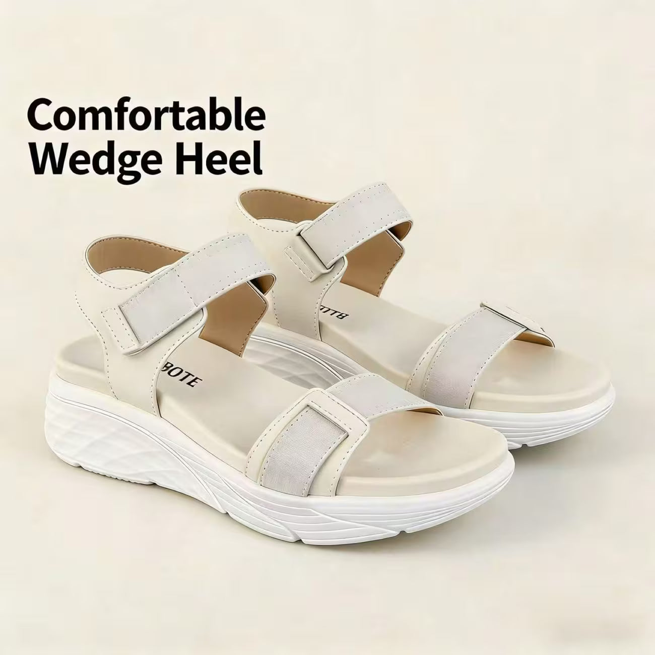 Women’s Open-Toe Wedge Sandals – Lightweight Platform Heels with Ankle Straps