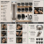 Golden Cordless Hair Clipper with Guide Combs