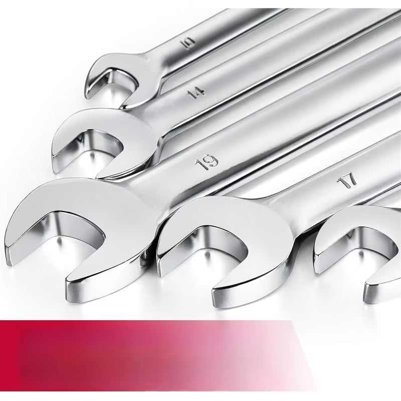 12pcs Flexible Ratchet Wrench Set (8mm-19mm) (silver/gray) - Metric Combo Flex-Head Spanner Kit, Chrome Vanadium Steel with Storage Box