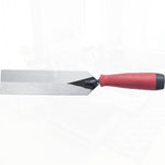 QLT Masonry Margin Trowel - Red Soft Grip Handle, 20.32cm x 5.08cm, MTSG82, Professional Masonry Hand Tool for Bricklaying, Mortar, Cement & Construction Work