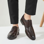 Pack Platinum Collection Men's British Style Oxford Shoes - Dark Brown, High-End Breathable Business Casual Formal Shoes, Lightweight Rubber Sole Banquet Shoes