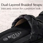 Women’s Braided Basketweave Platform Slides – Open-Toe Wedge Sandals with Cushioned Insole