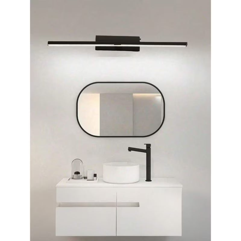 Rechargeable Mirror Wall Lights - Black + Steampunk Dark, 2pcs 40cm, Wireless LED Wall Lamps with Remote Control, Modern Decorative Lighting for Living Room, Hallway, Bathroom, Dining Area & Cabinet