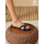 Women’s Criss-Cross Strap Buckle Sandals – Elegant Flat Slide Shoes