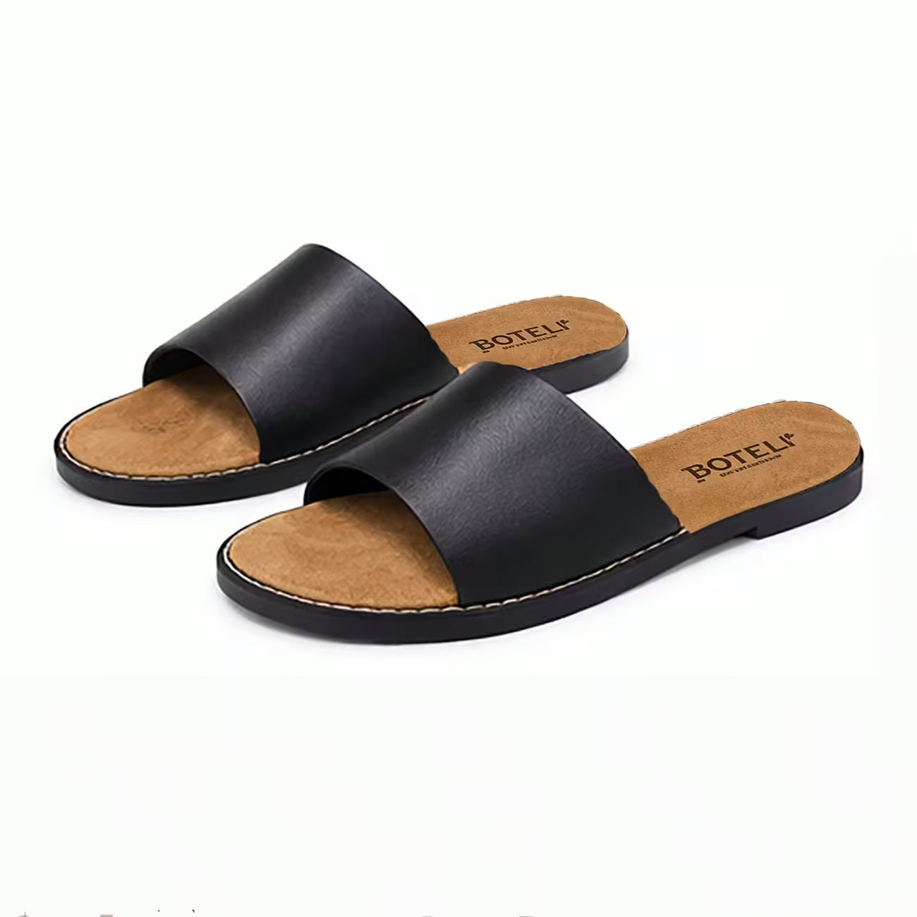 Women’s Flat Slide Sandals – Cushioned Insole Non-Slip Casual Summer Shoes