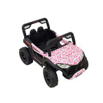 VLRA Super Sport Kids Electric Ride-On Jeep - Pink Off-Road Vehicle with Black Frame, Battery Powered 5-Speed Ride-On Car for Kids Ages 3-5, Outdoor Driving Toy