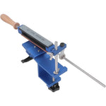 Fixed Angle Knife Sharpener - Blue & Silver, Professional 15 Degree Sharpening System with Speed Clip, 6 Sharpening Stones, Adjustable Knife Sharpening Kit for Home & Kitchen Use