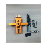 2-in-1 Cabinet Door Installation Template (Orange) - 6/8/10mm Perforated Mounting Jig with 7-40mm Range, Aluminum Alloy Woodworking Tool Kit