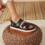 Women’s Retro Hollow Thick-Sole Slippers – Soft-Soled Casual Summer Beach Shoes