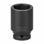 41mm Deep Impact Socket - Black, 3/4 Inch Square Drive, Cr-Mo Steel 6-Point Socket, Heavy-Duty Deep Socket for Impact Wrench, Ratchet & Breaker Bar, Automotive & Machinery Repair