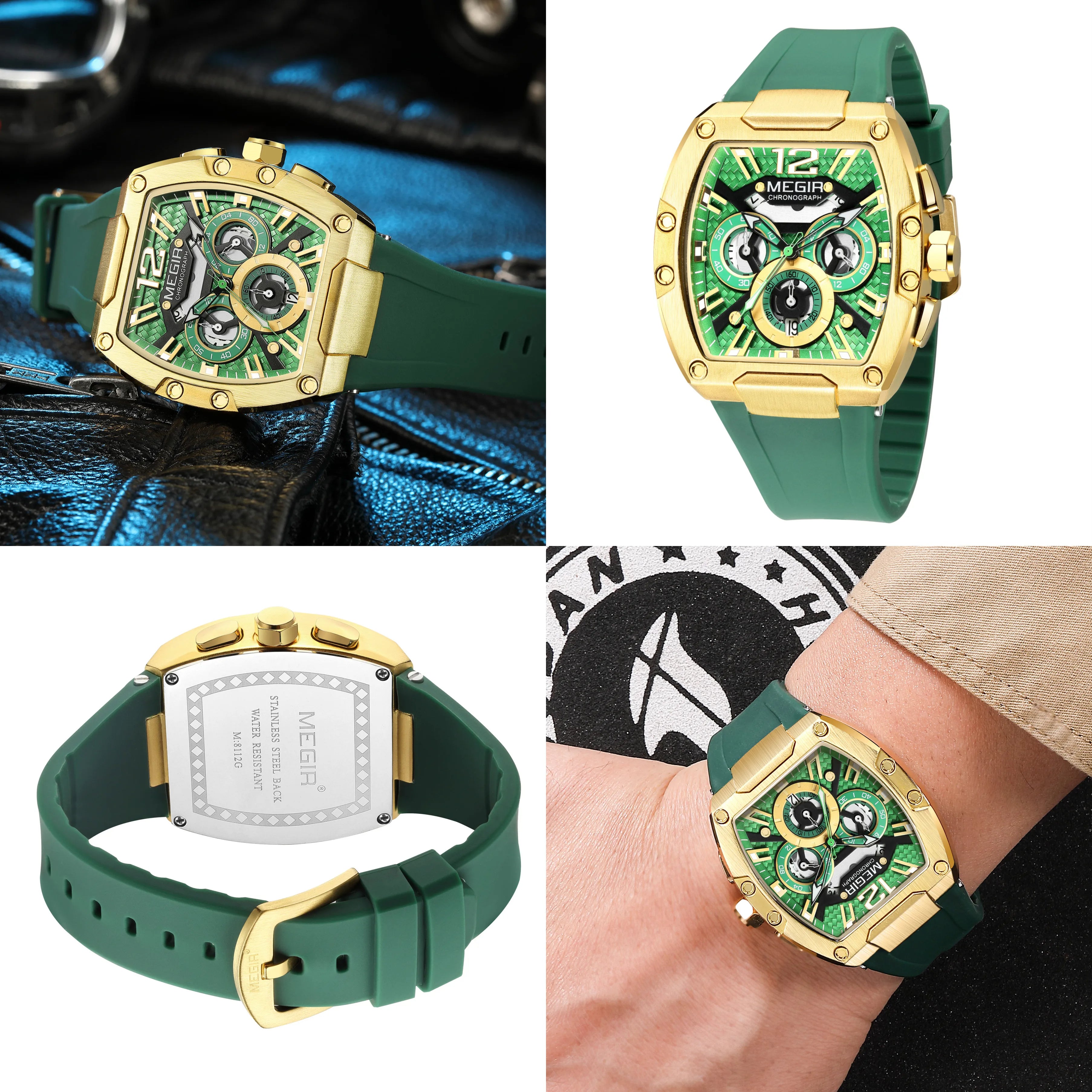 MEGIR 8112 – Bold Chronograph Watch with Calendar & Luminous Display