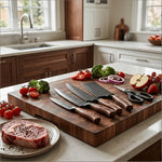 6-Piece Kitchen Knife Set with Stand & Scissors – Sharp Food Prep Cooking Tools