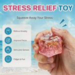 Blue & Multicolor 4-Pack Cube of Ice Stress Balls – Soft Seashell Dough Fidget Toys for Relaxation