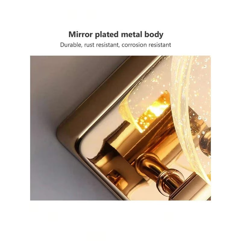 1pc Modern Crystal Bubble Shade Wall Light - Multicolor & Elegant Golden, 5W LED Sconce, 16cm High (6in), Crystal Decorative Wall Lamp, Modern Bedroom, Hallway & Bedside Lighting