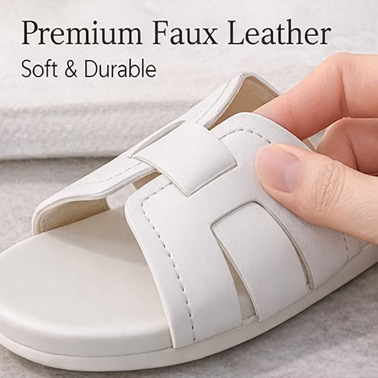 Women’s H-Strap Flat Slide Sandals – Lightweight Open-Toe Summer Shoes