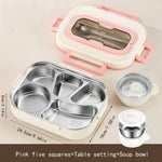 304 Stainless Steel Bento Lunch Box – Divided, Leak-Proof, Insulated with Utensils