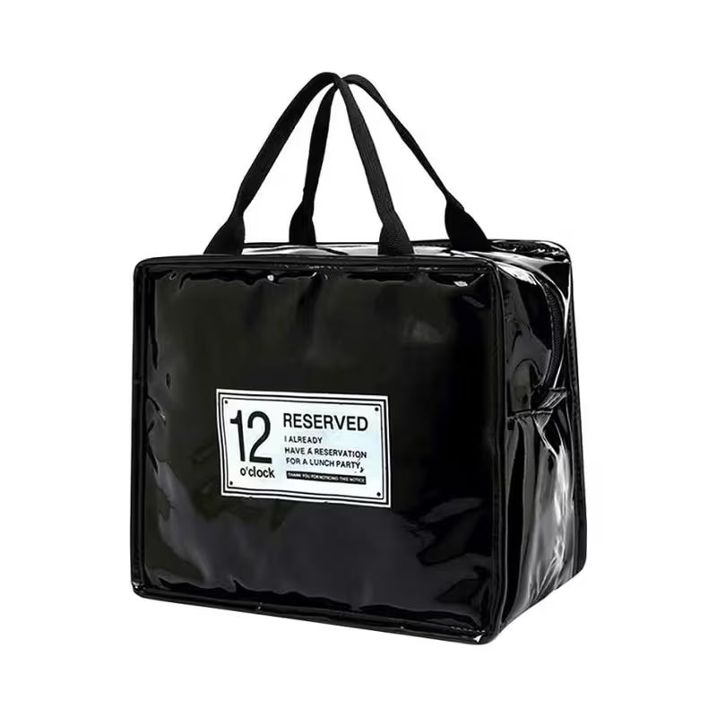 Insulated Thermal Lunch Bag – Black, 23 × 18 × 12 cm